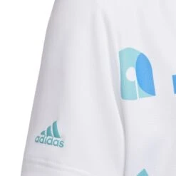 Adidas Junior Graphic Print Golf Polo Shirt HC0250 -ADIDAS Store HC0250 4 APPAREL Photography DetailView1 white