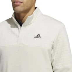 Adidas DWR Colourblock 1/4 Zip Golf Pullover HT3315 -ADIDAS Store HT3315 7 APPAREL OnModel DetailView1 white